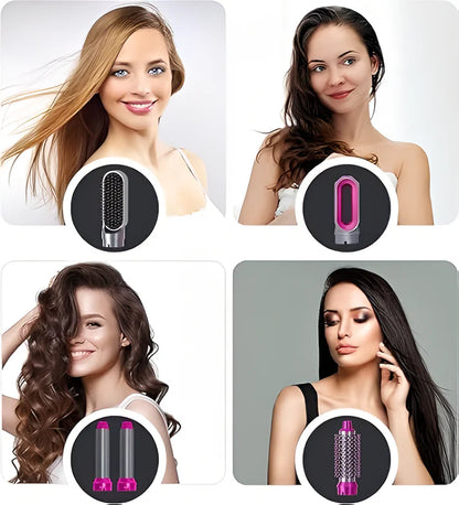 Muti-Functional 5 IN 1 Hair Styling Tool Detachable Hot Air Brush Hair Dryer with Comb