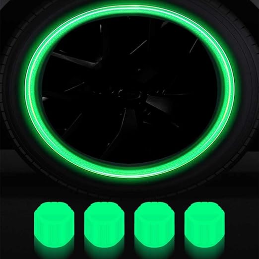 Luminous Glow Car/bike/cycle Tyre Valve Cap (Pack of 4)