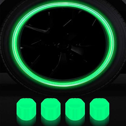 Luminous Glow Car/bike/cycle Tyre Valve Cap (Pack of 4)