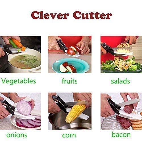 Premium Stainless Steel 4 In 1 Clever Cutter Black