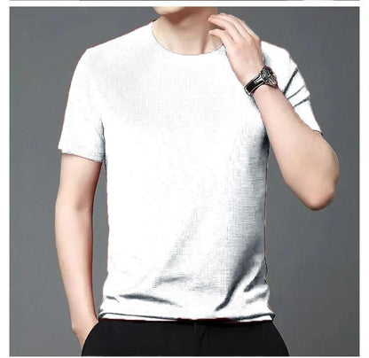 Stretchable Solid Half Sleeves Men's Round Neck T-Shirt (Pack Of 5)