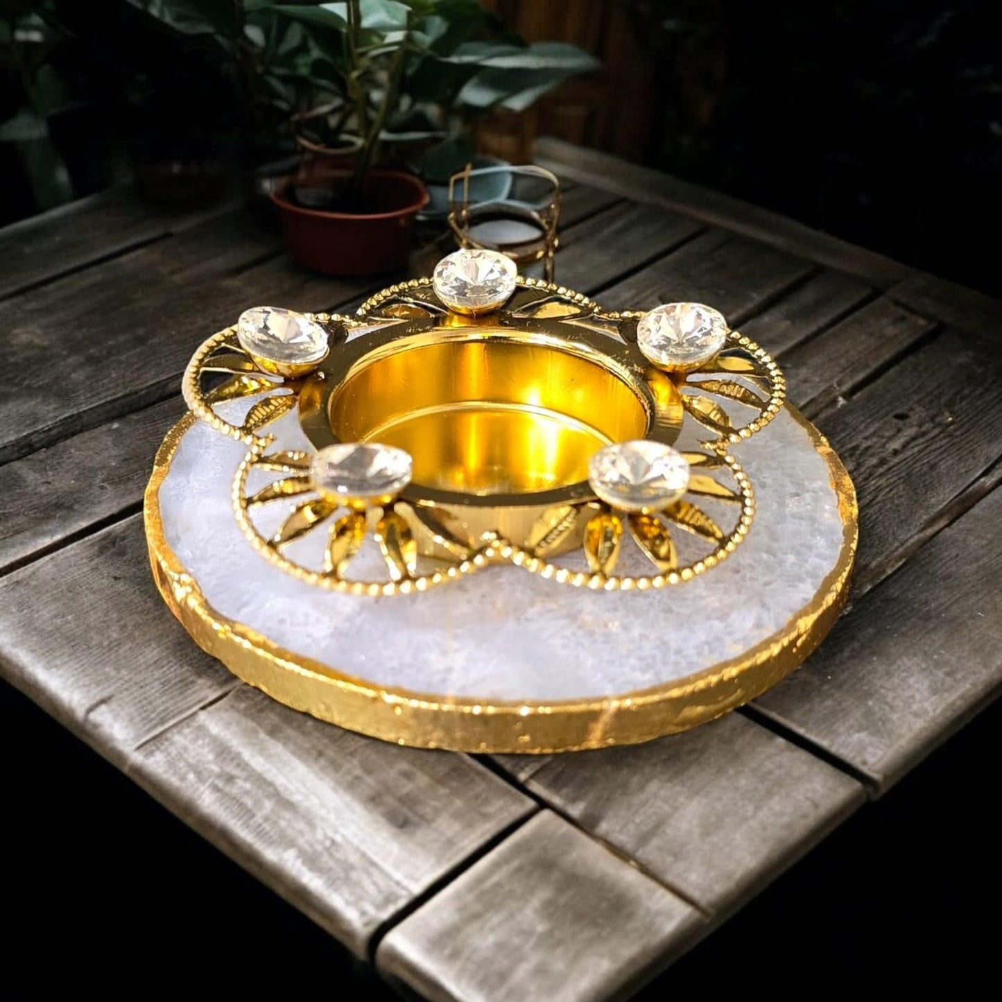 Elegant Stone Diya For Diwali & Festivals