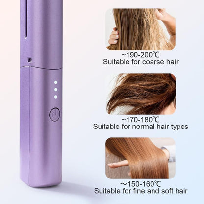 Portable Cordless Rechargeable Mini Adjustable Hair Straightener Hot Comb