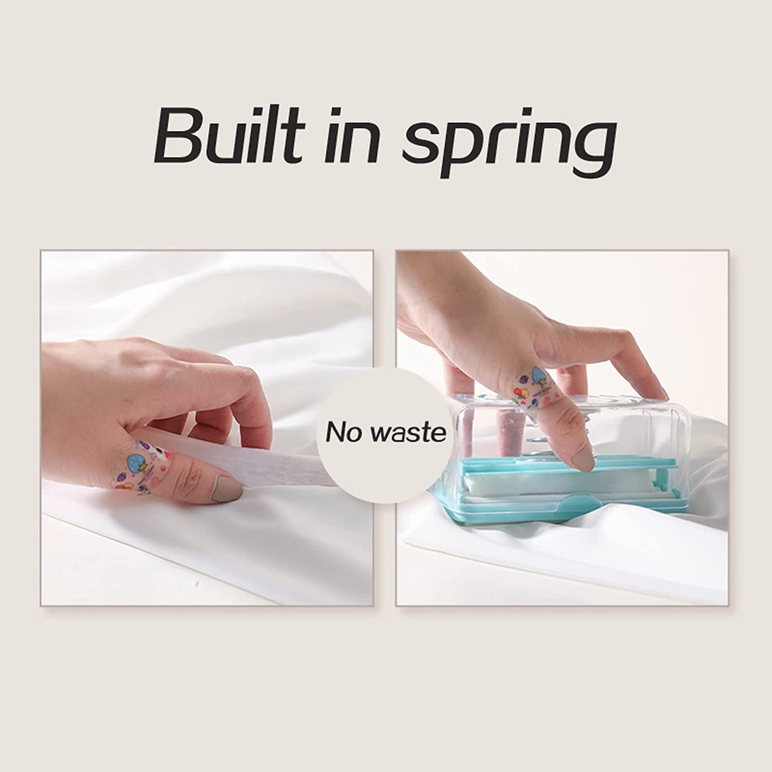 Portable 2-in-1 soap dispenser, includes dish, roller, drain holes, and foaming function.