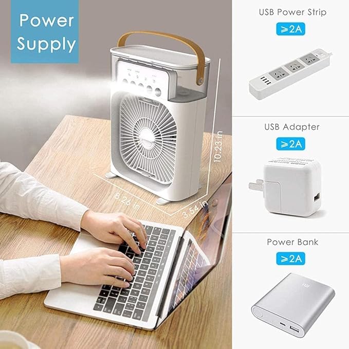 Portable Air Conditioner Fan Personal Air Cooler Desk Cooling Fan