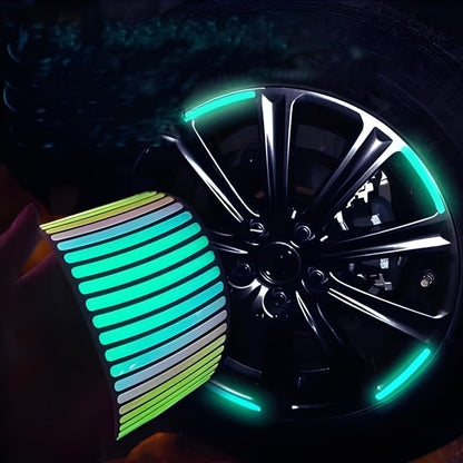 ReflectoX™ Reflective Wheel Stickers | Night-Glow Safety & Style – Pack of 20