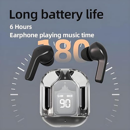 THOE Wireless Bluetooth In Ear Earbuds, Transparent Charging Case, Active Noise Cancellation