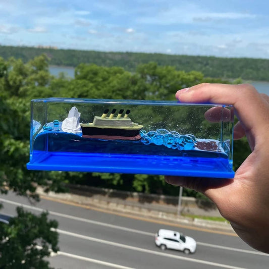 Car Interior Dashboard Floating Water Cruiser Ship - Unsinkable Titanic Model