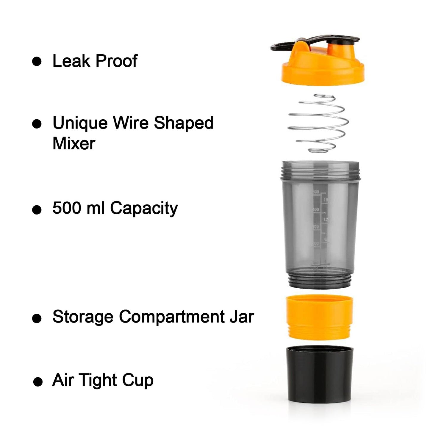 Shaker bottle with mixing ball for protein shakes