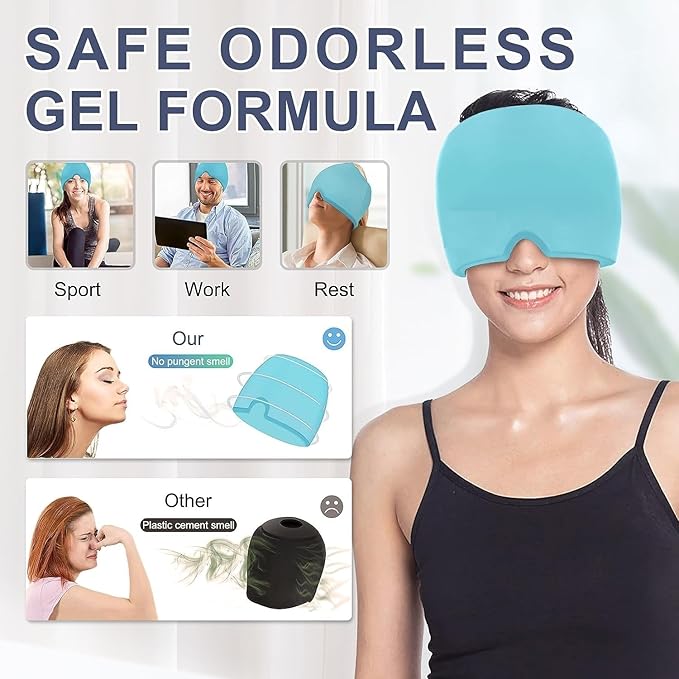 THOE™ Migraine Ice Head Wrap, Headache Relief Hat for Migraine pain