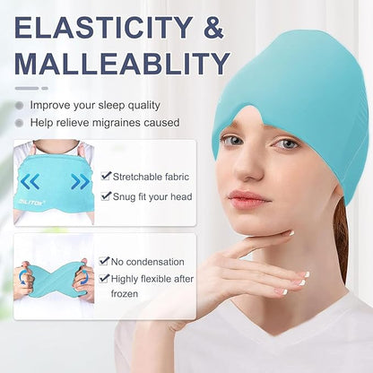 THOE™ Migraine Ice Head Wrap, Headache Relief Hat for Migraine pain