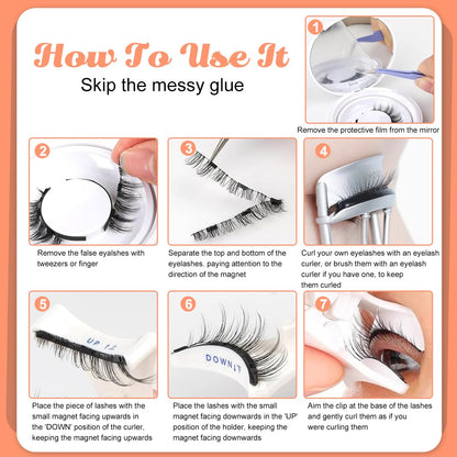 Reusable Magnetic Cat Eye Lashes with a Natural Look and Handy Applicator