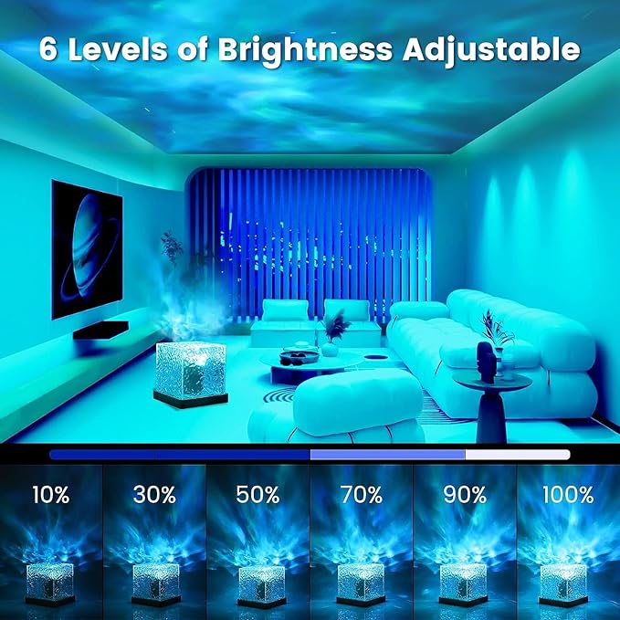 Rotating Water Ripple Night Light Aura Lamp Northern Lights Aurora Projector