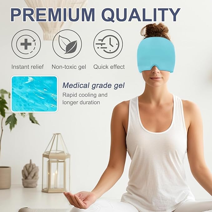 THOE™ Migraine Ice Head Wrap, Headache Relief Hat for Migraine pain