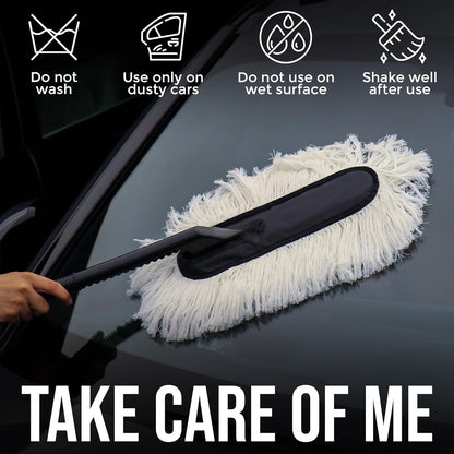 Extendable Microfiber Car Duster – Long Handle Car Cleaning Brush for Interior & Exterior