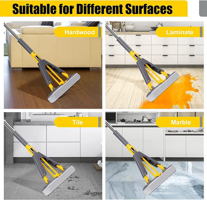 Floor Cleaning Foldable Squeeze Sponge Mop