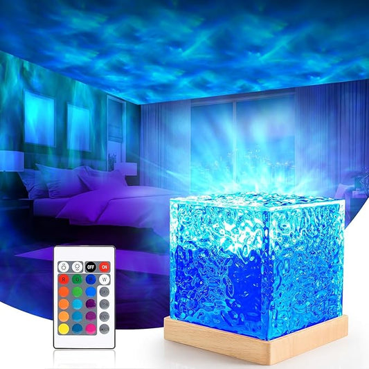 Rotating Water Ripple Night Light Aura Lamp Northern Lights Aurora Projector