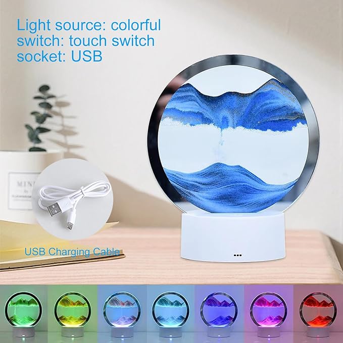 THOE™ 3D Sand Art Liquid Motion Display With LED Light