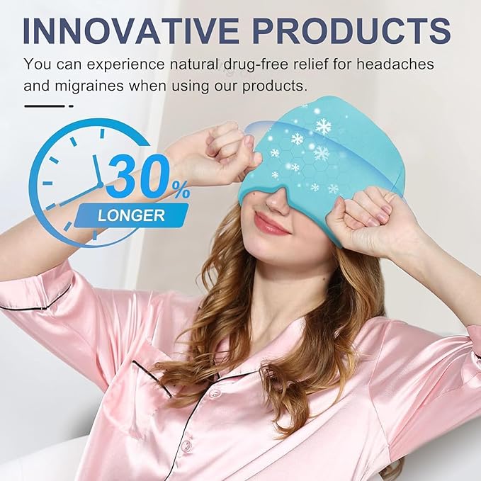 THOE™ Migraine Ice Head Wrap, Headache Relief Hat for Migraine pain