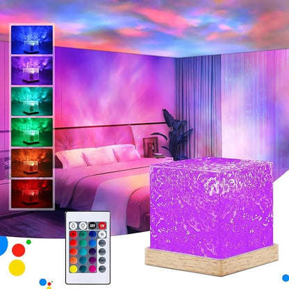 Rotating Water Ripple Night Light Aura Lamp Northern Lights Aurora Projector