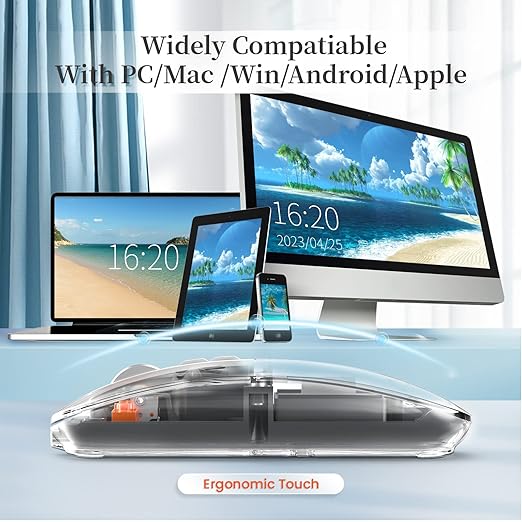 Wireless Bluetooth Lightweight, Rechargeable, Transparent Mouse