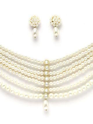 Pearl Choker Necklace Set for Women