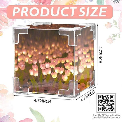 Decorative Tulip Flower LED Mirror Night Lamp 3D - DIY