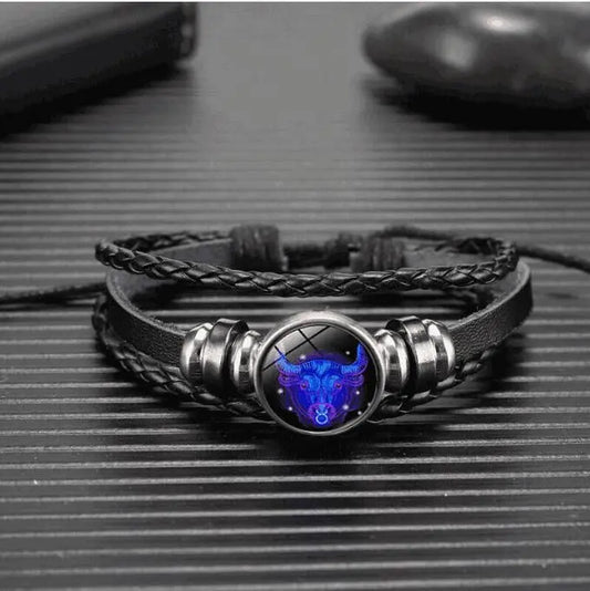 Stylish Zodiac Adjustable Leather Bracelet