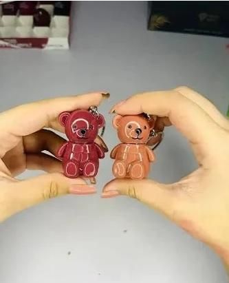Matte Lipstick with Keychain Bear Design (Pack of 2, Assorted)