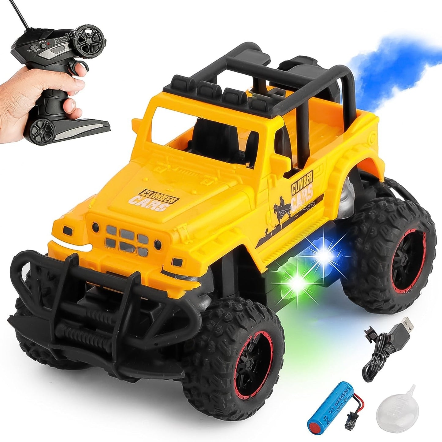 Mist Spray Race Car Toy Off Road Speed Car With Smoke (Water Sprayer Mist With Light) High Strength Climbing Power & Smoke Effect (Color May Vary), Kids