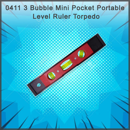 Pocket-sized level with three bubble indicators for precision.