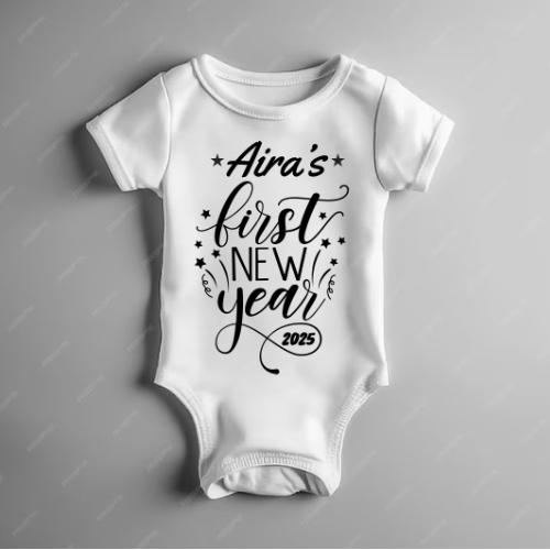 Personalized Name Baby Cotton Rompers - First New Year