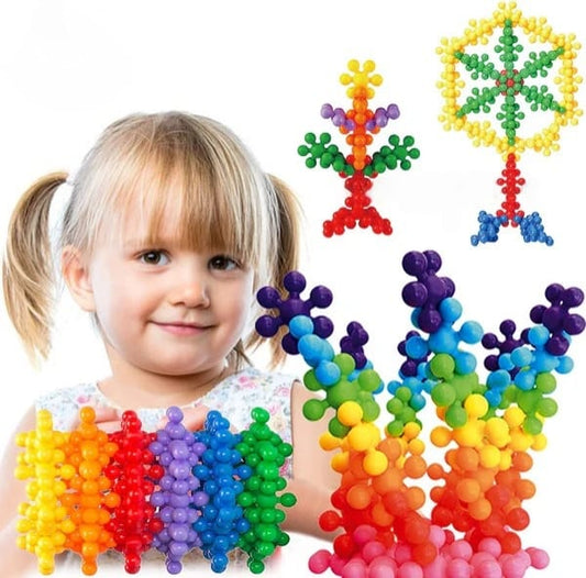 Star Shaped Interlocking Blocks Colorful Star Building Blocks (100 Pcs Set)