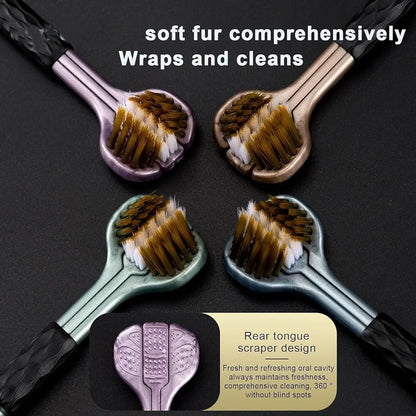 TOral™ 3 Sided Soft Bristle Toothbrush (Pack Of 2)