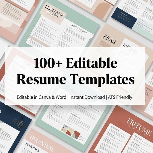 100+ Editable Resume Templates Bundle - ATS-Friendly