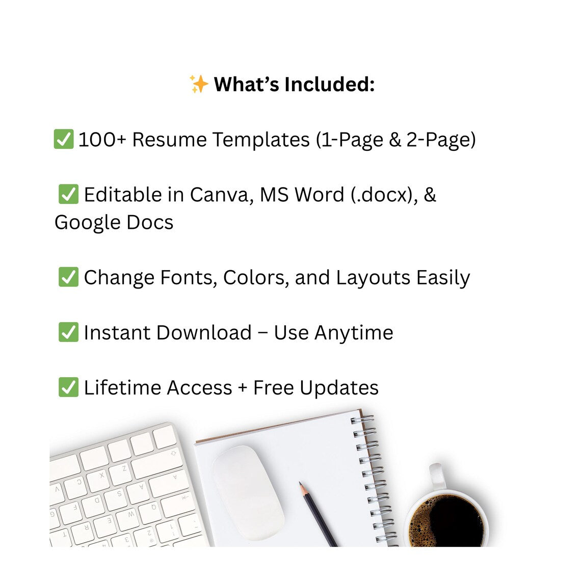 100+ Editable Resume Templates Bundle - ATS-Friendly