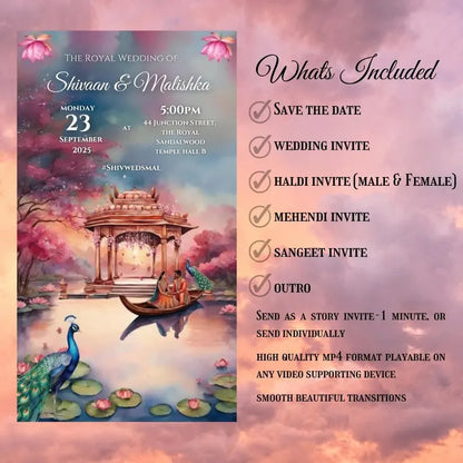 Editable Luxury Indian Wedding Video Invitation Template – Canva Template