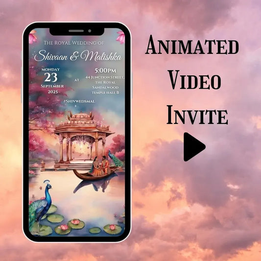 Editable Luxury Indian Wedding Video Invitation Template – Canva Template