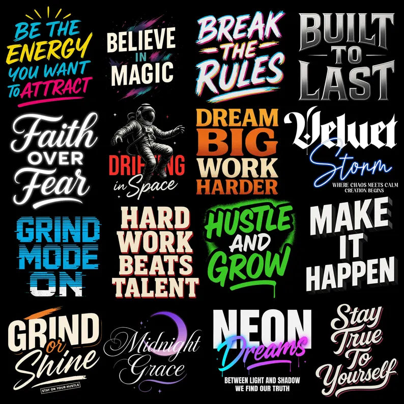 Motivational Typography T-Shirt Svg Bundle for Men Women, Funny Quotes PNG