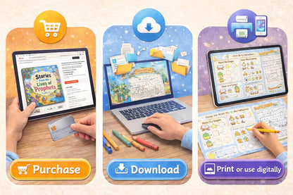 Islamic Kids Quran Stories Activity Book | Printable Learning Bundle (Digital Download)