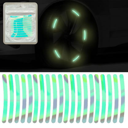 Car Reflective Night Warning Stickers (20 Pcs Set Multicolored)