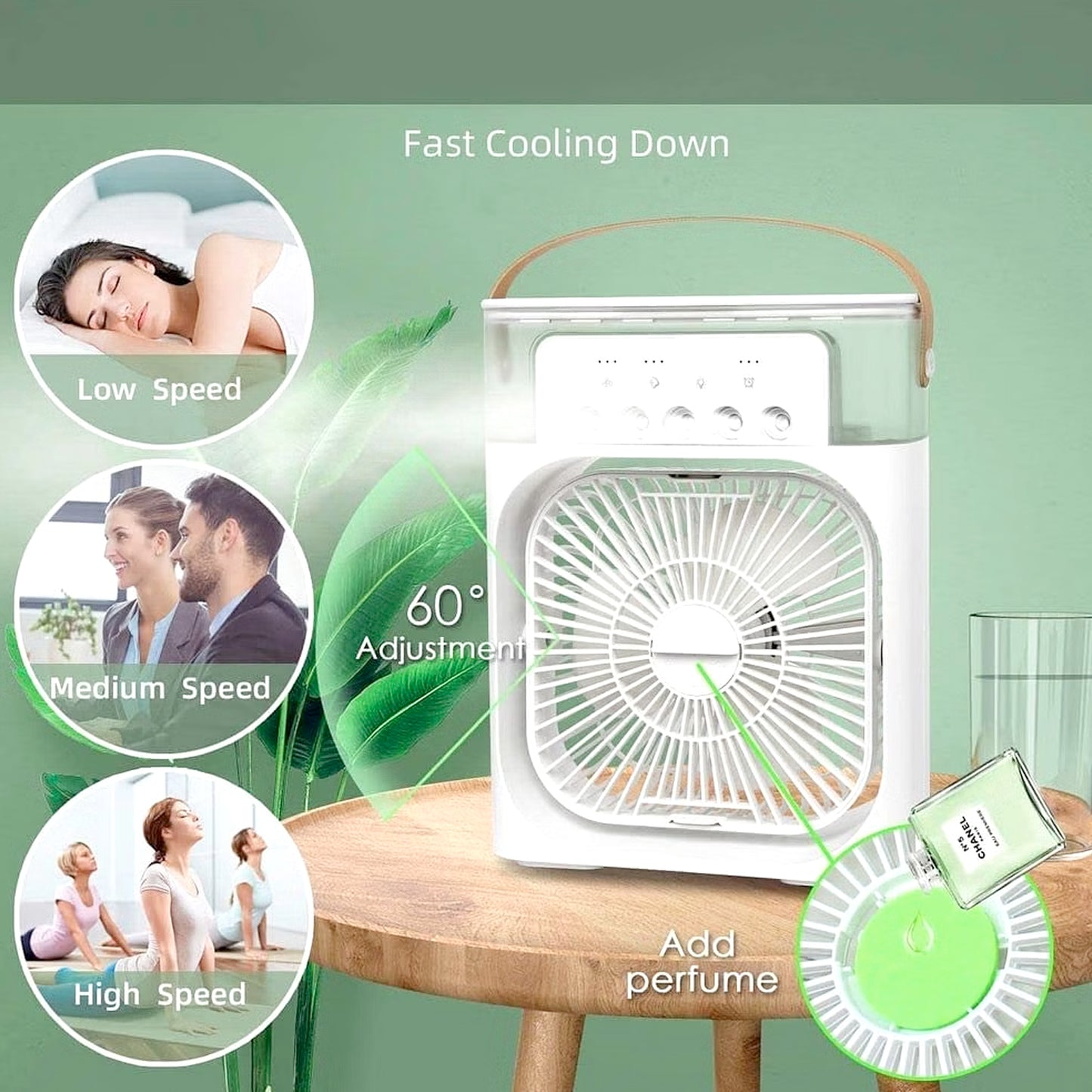 Portable Air Conditioner Fan Personal Air Cooler Desk Cooling Fan