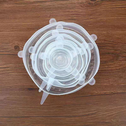 Silicone Stretch Lids – 6 Pcs Set (BPA‑Free, Freezer, Microwave & Dishwasher Safe)
