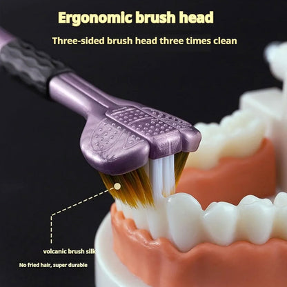 TOral™ 3 Sided Soft Bristle Toothbrush (Pack Of 2)